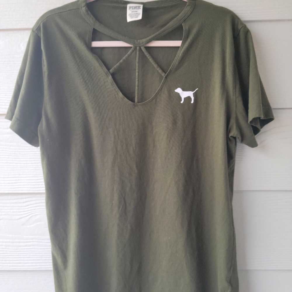 PINK green shirt size M